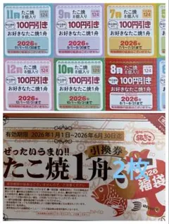 銀だ　2枚　多幸クーポン1シート　引換券　築地銀だこ　クーポン　福袋のサムネイル