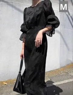 オケージョンドレス 結婚式 お呼ばれ フォーマル ロングドレス シアー袖 卒業式