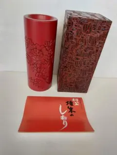 村上木彫堆朱　泉山作　堆朱　尺花瓶　花鳥　花器　新品未使用 2025年最新】村上堆朱 花瓶の人気アイテム - メルカリ