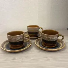 沖縄　やちむん　高江洲康次　カップ＆ソーサー　小さめサイズ　2客 沖縄 やちむん 高江洲康次 カップ＆ソーサー 小さめサイズ 2客 - メルカリ