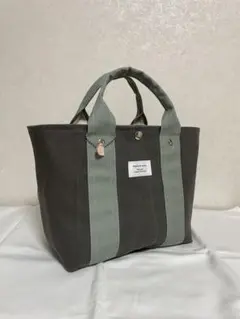 ハンドメイドトートバック❣️ 11号帆布　ダークグレー×グリーングレー