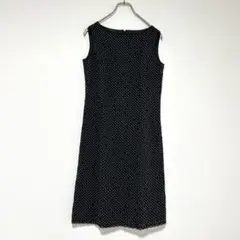 n1196【アリスバーリー】ドット柄 総レース 刺繍ワンピース 11号 日本製