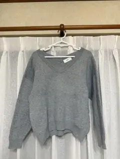 AZUL グレー Vネック ニット 長袖