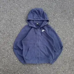 ぬ*様 00s oldnike フェード ネイビー 短丈 ジップパーカー シティ
