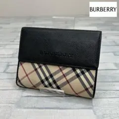 新品同様/未使用級　箱付き　新型モデル　BURBERRY LONDON 折り財布 新品未使用品 箱付き BURBERRY LONDON 折り財布 ノバチェック 茶 新品