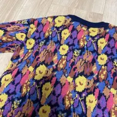 ZARA マルチ レオパード ニット シャツ M ヒョウ柄