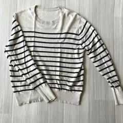 無印良品　麻　ボーダー　長袖