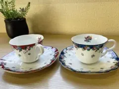 KENZO 花柄×金彩 カップ・ソーサー 2客 セット