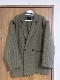 KBF チェック柄ダブルブレストジャケット