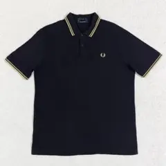 希少サイズ/美品✨フレッドペリー 半袖 ポロシャツ M12 黒×金 46 3XL