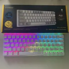 E-YOOSO 茶軸　ゲーミングキーボードホワイト　Z-11 RGB