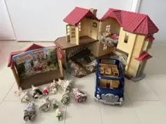 シルバニアファミリー赤い屋根の大きなお家　まとめ売り　人形、家具　自動車