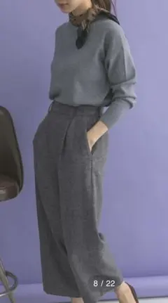 アーバンリサーチドアーズ　ヘリンボーンクロップドパンツ　36