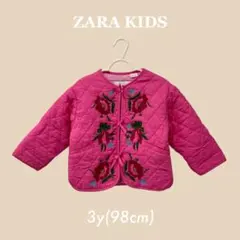 《最終値下げ》ZARA 花柄刺繍　キルティングジャケット