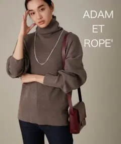 ADAM ET ROPE' バックボタン　タートルネックニット