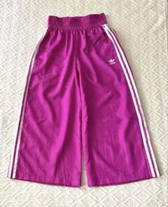 adidas アディダス　ピンク　ワイドパンツ ナイロン　ジャージ