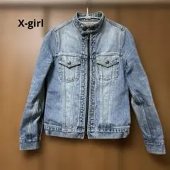 X-girl デニムジャケット ジップ ヴィンテージ加工 1