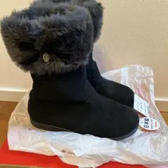 ミキハウス　ファー付きブーツ　黒　20㎝