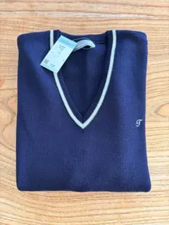 （愛知）大成高校指定　ネイビー Vネックセーター LL