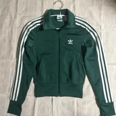 adidas ダークグリーン ジップアップジャケット 2XS