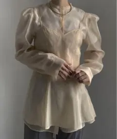 BUSTIER LAYERED SHEER SHIRTのサムネイル