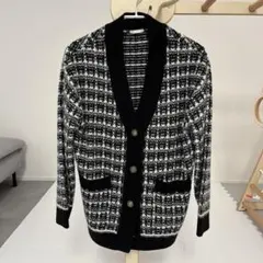 GU チェックオーバーサイズカーディガン 343032