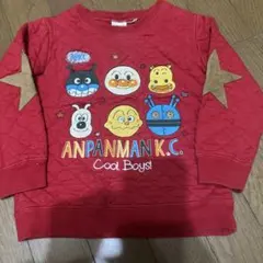 アンパンマンキッズコレクション　トレーナー　赤　100刺繍　秋冬