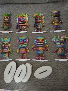 値下げ　ハワイアン　ティキ置物 8体セット