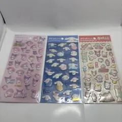 ぷくっとシール 3枚セット マイメロ シナモロール サンリオ DAISO