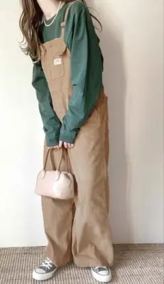 JaVa コーデュロイ サロペット　サイズM オーバーオール　ワイドシルエット