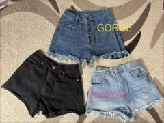 GORGE デニムショートパンツ ブラック3枚セット