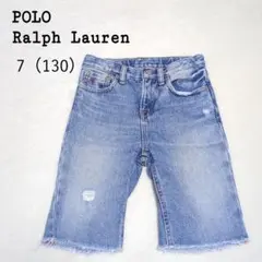 ポロラルフローレン　7(130) デニムパンツ　キッズ　ハーフ　半端丈