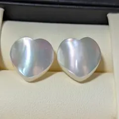 B159　本真珠　ハート　マベパール　SV ピアス