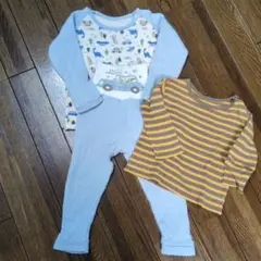 西松屋　キルト冬パジャマ　サイズ90 　ユニクロロンＴ　保育園着