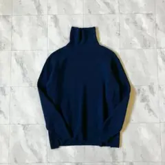 美品✨️近年モデル✨エブール ニット プルオーバー ウール　タートルネック　紺色