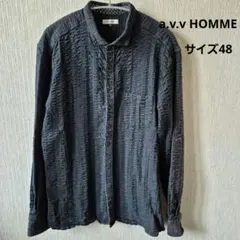 a.v.v HOMME ダークグレー ボタンシャツサイズ 48 コットン