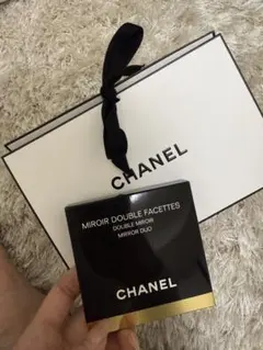 【CHANELコンパクトミラー】ミロワール ドゥーブル ファセットショッパー付き