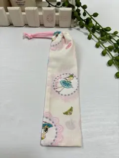 お箸袋 歯ブラシケース☆バレリーナ レース 白☆ハンドメイド 縦長巾着のサムネイル