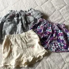 70〜80cm 女の子 かぼちゃパンツ 3枚セット まとめ売り 可愛い Jam入