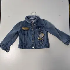 キッズ デニムジャケット スパンコール モンキー
