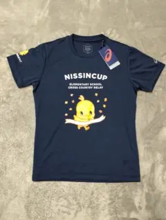 ひよこちゃん ASICS NISSINCUP Tシャツ ネイビー ドライ S