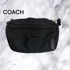 COACH コーチ ウエストポーチ ボディバッグ ナイロン ブラック 黒