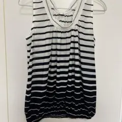 グリーンレーベル　リラクシング ノースリーブトップス Mサイズ ストライプ