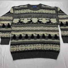 【新品・未使用】 ノルディック柄 トナカイ柄 カウチンセーター　Mサイズ