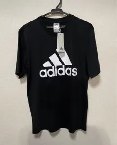 新品タグ付き　adidas アディダス　ロゴプリントＴシャツ　Mサイズ　ブラック
