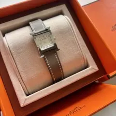 送料無料】HERMES レザー 時計 くすみピンク ダブルループ 
