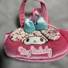 My Melody ベロア調 ミニトートバッグ ピンク