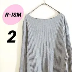 リブニット 長袖トップス【2】グレー レディース セーター ボートネック