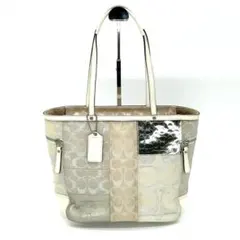 Coach Signature Patchwork Tote Bag Cream