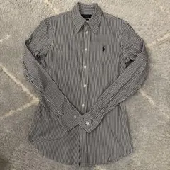 【美品】ポロ　ラルフローレン　ストライプ　シャツ　ポニー刺繍　XS